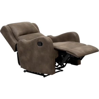 Modern Faux Leather Recliner Chair with Waterfall Back and Sloped Arms