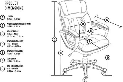 Hannah Executive Microfiber Office Chair - Ergonomic with Lumbar Support and Headrest Pillow, Adjustable, Beige