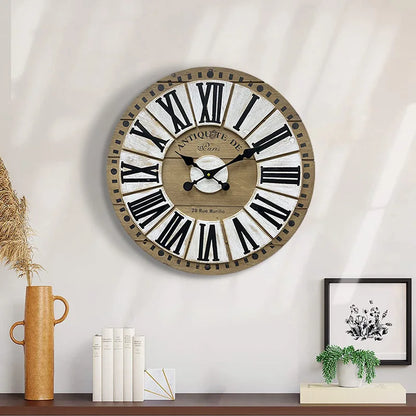 Sunburst Antique Style Wall Clock - Quartz Movement with Mute Feature