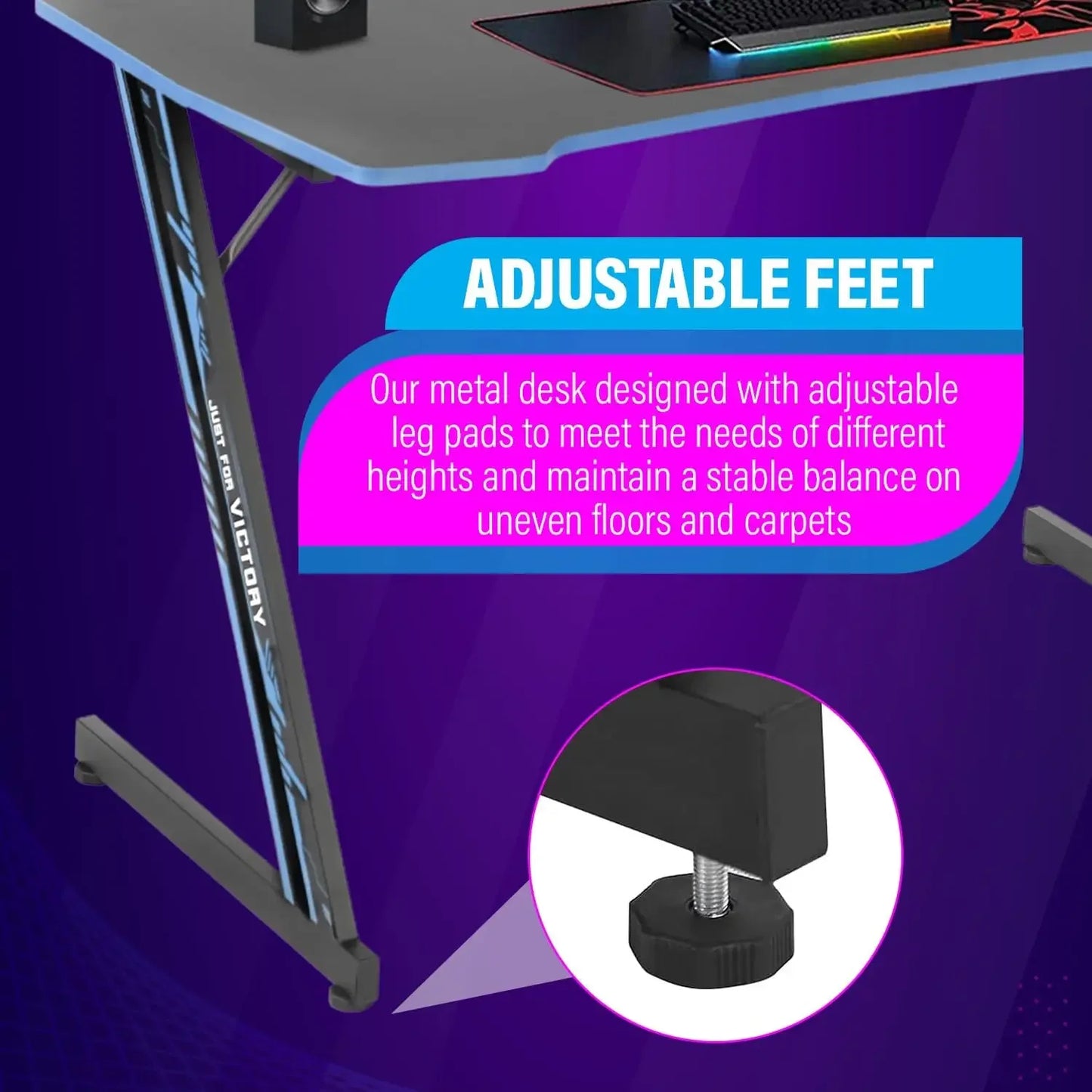 Z-Shaped Computer Desk – Adjustable Office Desk with Storage Shelves, Cable Management, and Built-in Headphone Hook, Modern Alloy Steel Frame