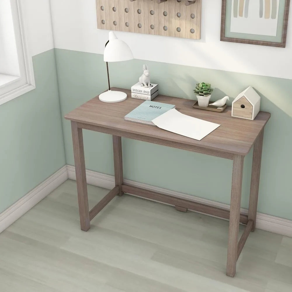 Modern Engineered Wood Study Desk with Solid Pine Frame