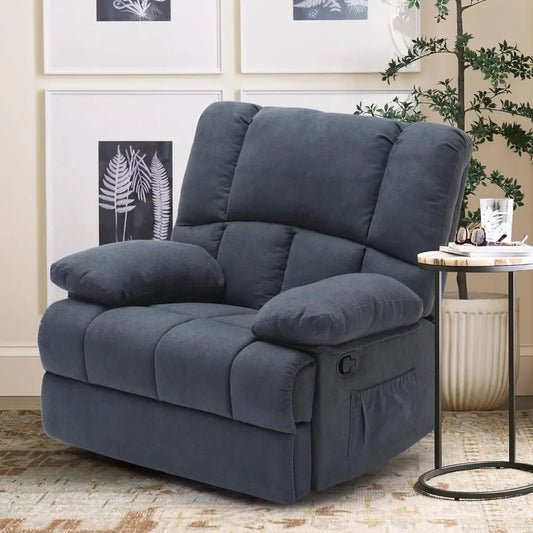 Oversized Modern Fabric Recliner Chair for Living Room – Ergonomic Design with Three Relaxation Modes