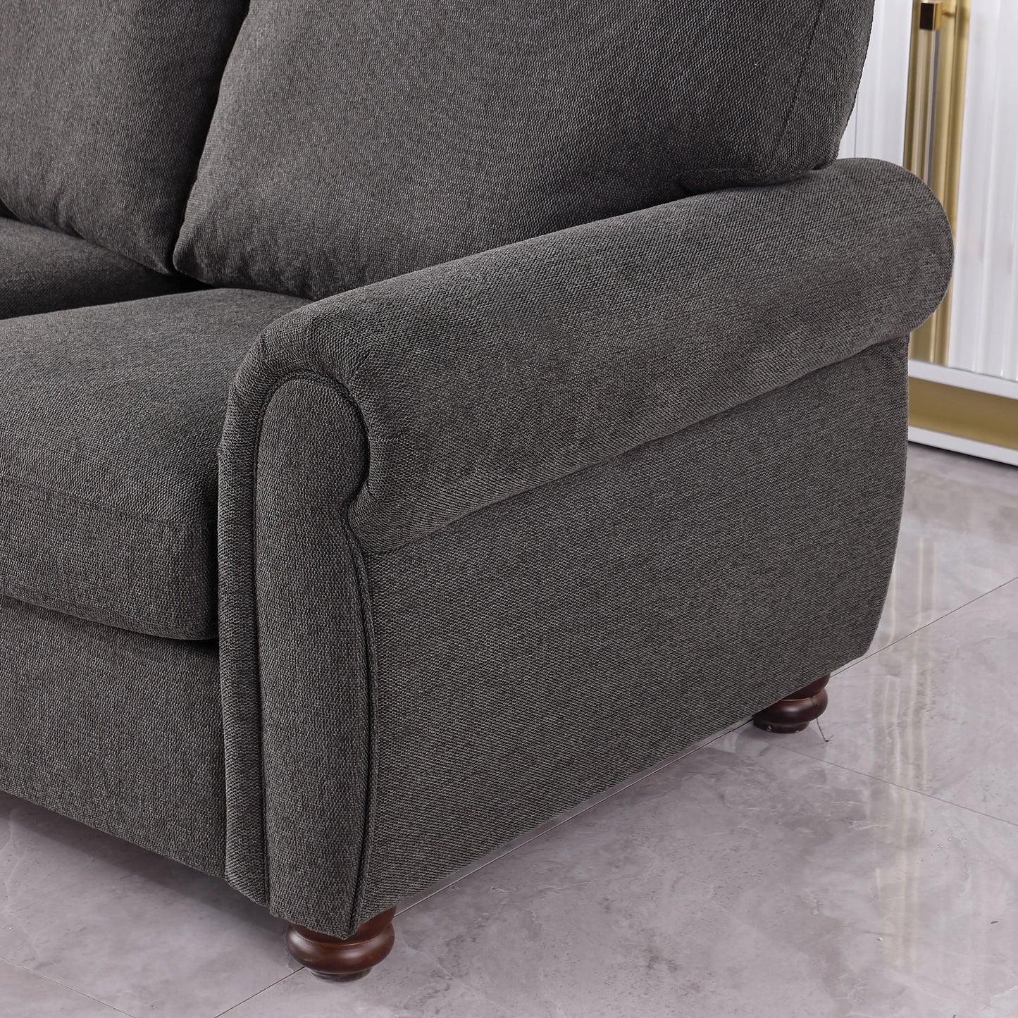 Modern U-Shaped Convertible Sofa Bed – Minimalist Design, High-Density Sponge, Durable Fabric