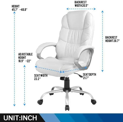 Ergonomic High-Back PU Leather Executive Office Chair with Lumbar Support – XMSJ