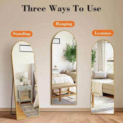 Full-Length Standing Mirror with Aluminum Alloy Frame - Minimalist Modern Design