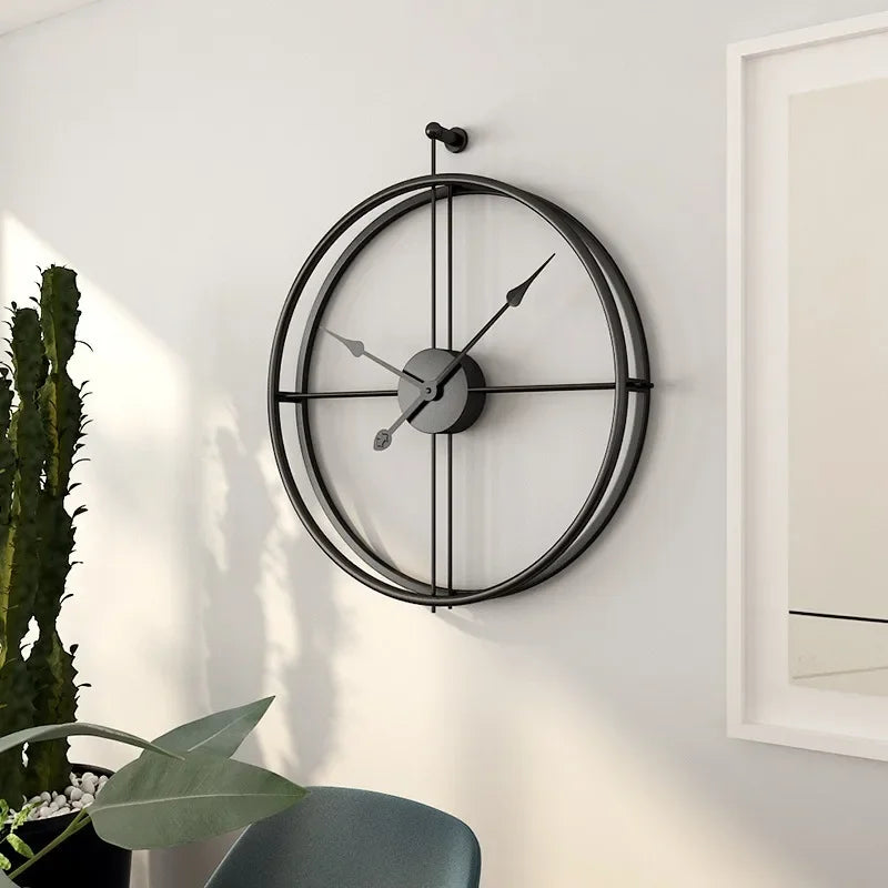 Minimalist Dome Wall Clock – Silent Metal Needle Display, Available in 50cm or 60cm Sizes