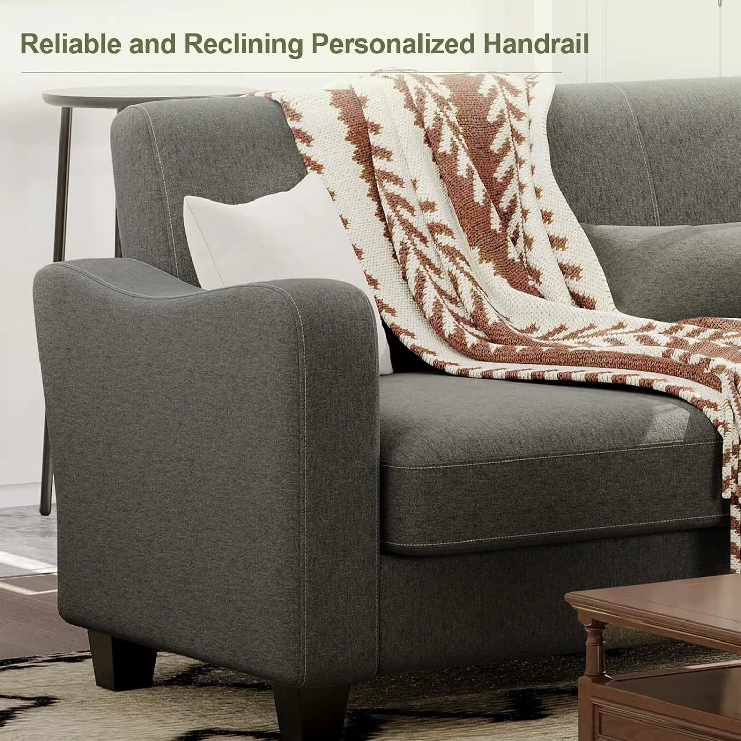 Modern L-Shaped Sectional Sofa with Upholstered Backrest – Versatile and Comfortable for Living Room or Apartment