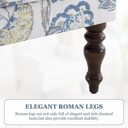 Ergonomic Modern Leisure Chair with Wooden Frame and High Backrest, 300 lbs Capacity, 31" x 28" x 37"