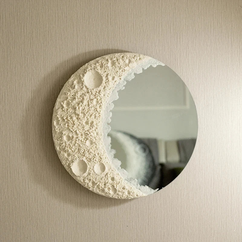 Round Nordic Wall Mirror Art Free Shipping Modern Design Moon Makeup Mirror Korean Dekoracyjne Lustra Bedroom Decoration CX649FT