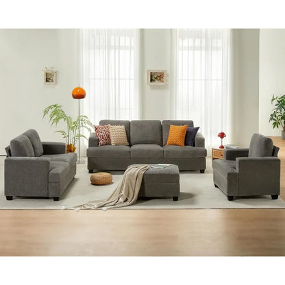 89" Modern 3-Seater Chenille Sofa – Spacious & Comfy Couch with Deep Seats, Wide Armrests, and Sturdy Construction, Easy Assembly