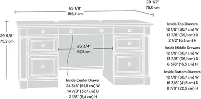 Sauder Palladia Executive Desk - Vintage Oak Finish with Ample Storage