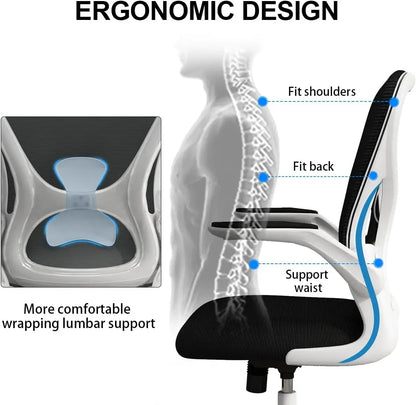 Ergonomic Mesh Desk Chair with Adjustable Armrests and Lumbar Support – XMSJ