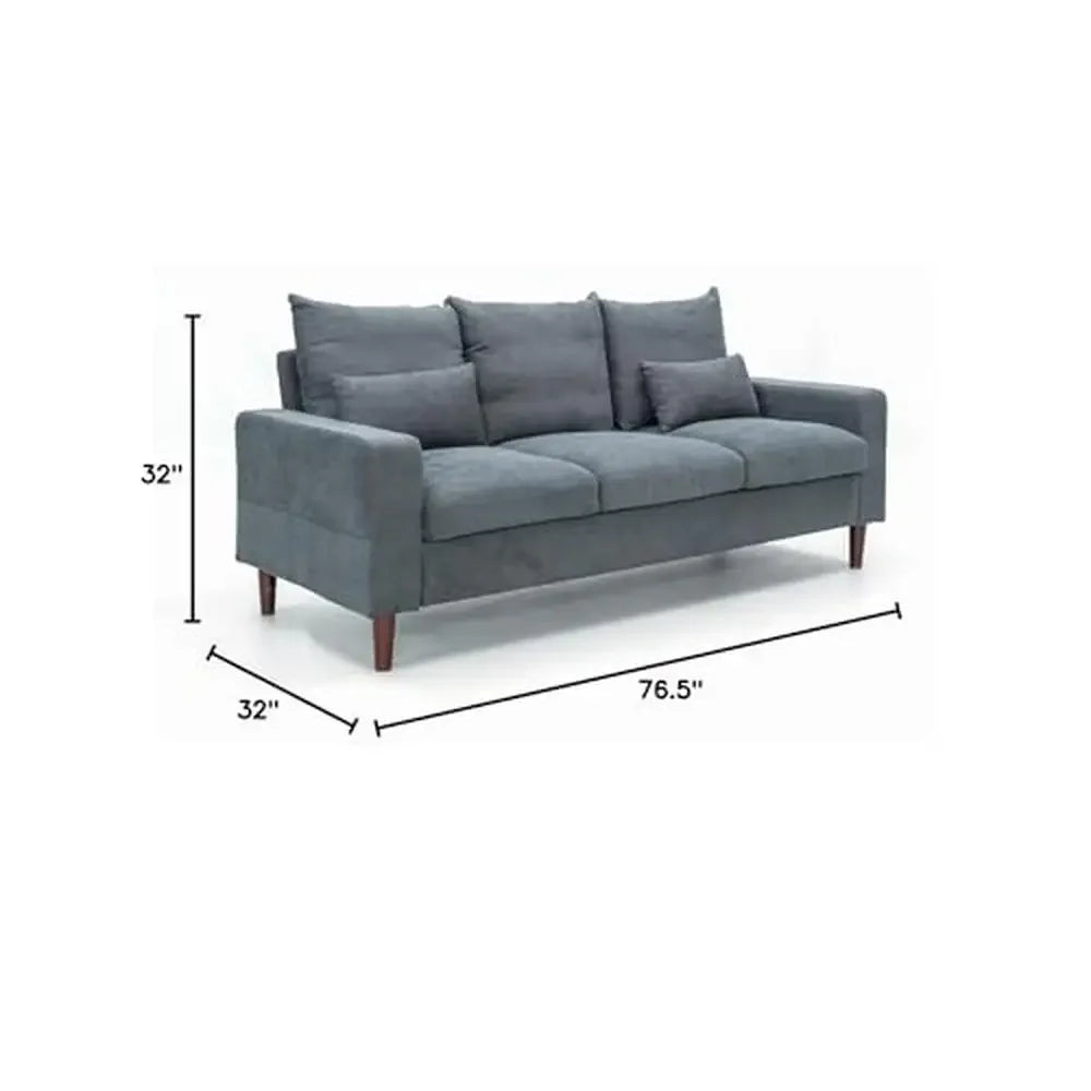 Contemporary L-Shaped Sofa with Wood Legs and Tool-Free Assembly – Faux Leather or Linen Fabric Upholstery