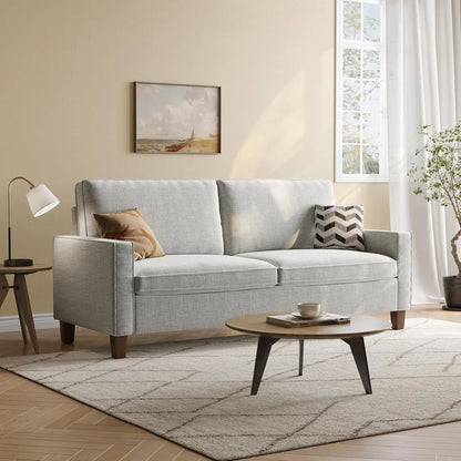 70" Modern Loveseat Sofa – Faux Linen Fabric with Adjustable Back Cushion, Pocketed Spring Seat, and 900lbs Weight Capacity