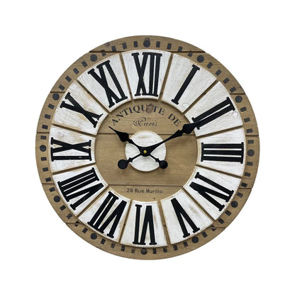 Sunburst Antique Style Wall Clock - Quartz Movement with Mute Feature