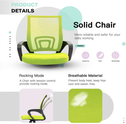 Ergonomic Mid-Back Mesh Office Desk Chair with Lumbar Support and Adjustable Armrests