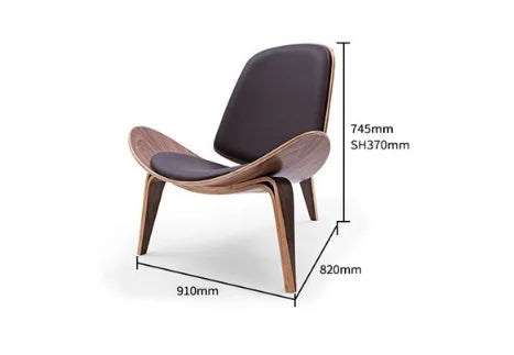 Minimalist Modern Wooden Dining Chair with Solid Wood Base and Shell Design