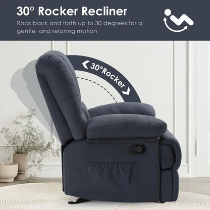 Oversized Modern Fabric Recliner Chair for Living Room – Ergonomic Design with Three Relaxation Modes