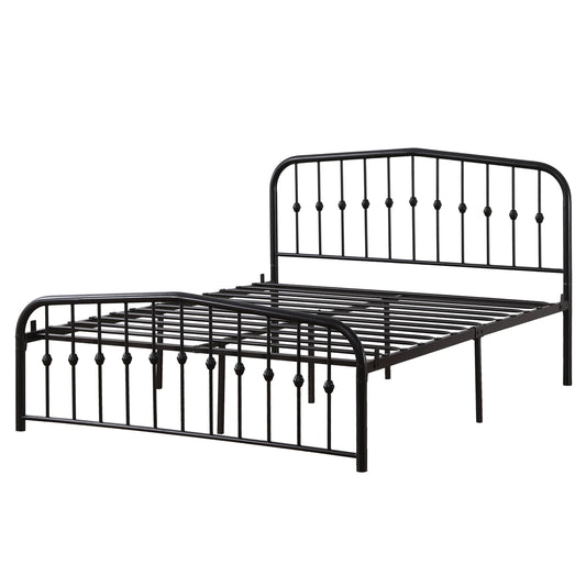 Curved Frame Iron Bed with Decorative Ball Detail