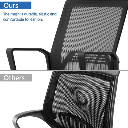 Ergonomic Height Adjustable Mesh Office Chair - Mid-Back, Breathable Mesh with Swivel Function