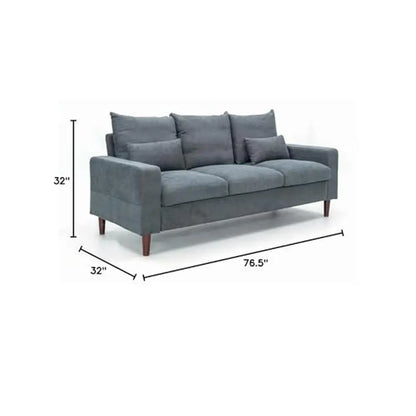 Contemporary L-Shaped Sofa with Wood Legs and Tool-Free Assembly – Faux Leather or Linen Fabric Upholstery