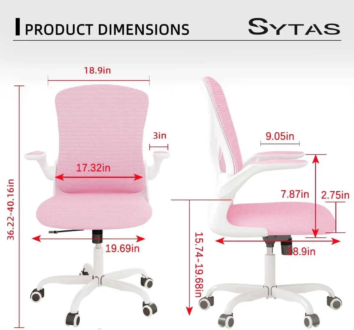 Ergonomic Mesh Desk Chair with Adjustable Armrests and Lumbar Support – XMSJ